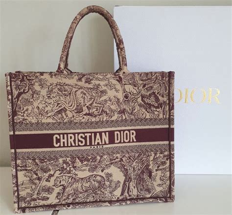 dior book tote burgundy